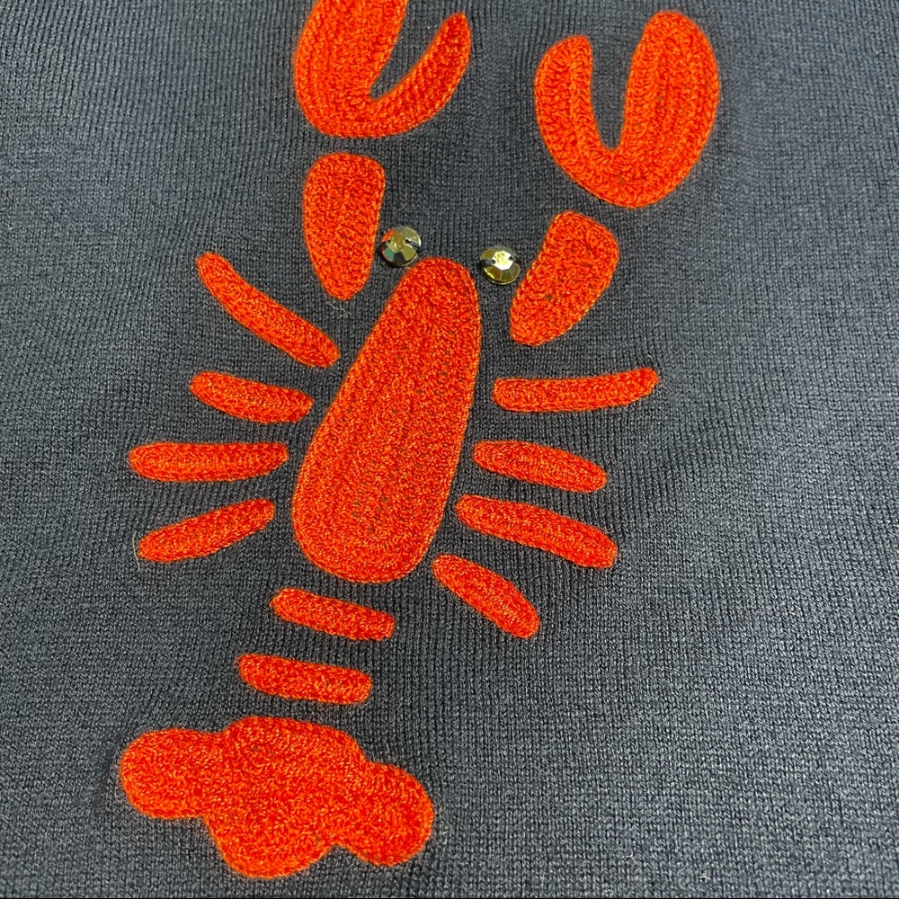 J Crew 100% Cotton Crawfish Embroidery long sleeves Sweater size XS - Picture 5 of 7